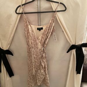 NWT Snake-print dress in a tan/cream color